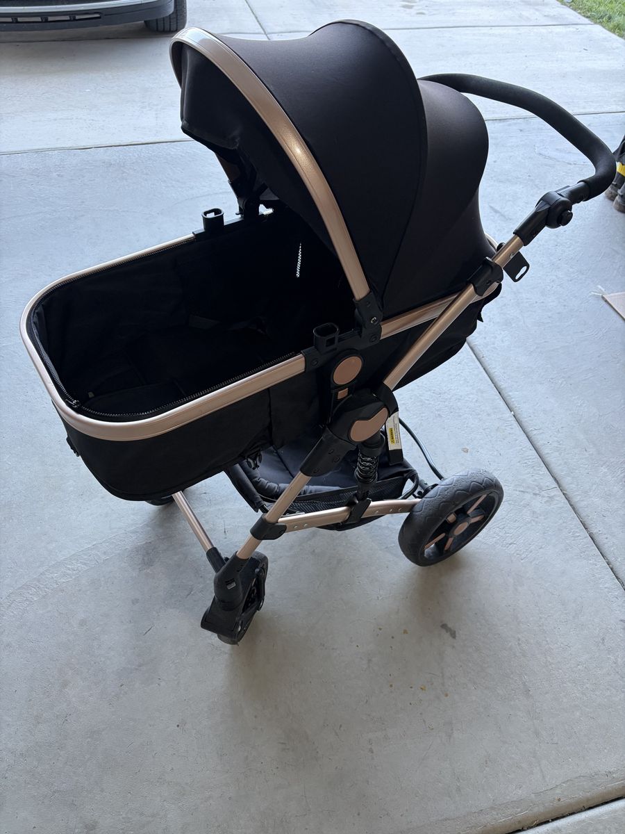 Magic ZG Baby Stroller with Bassinet Black and Rose Gold