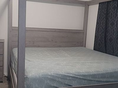 Grey King Wood Canopy Bed