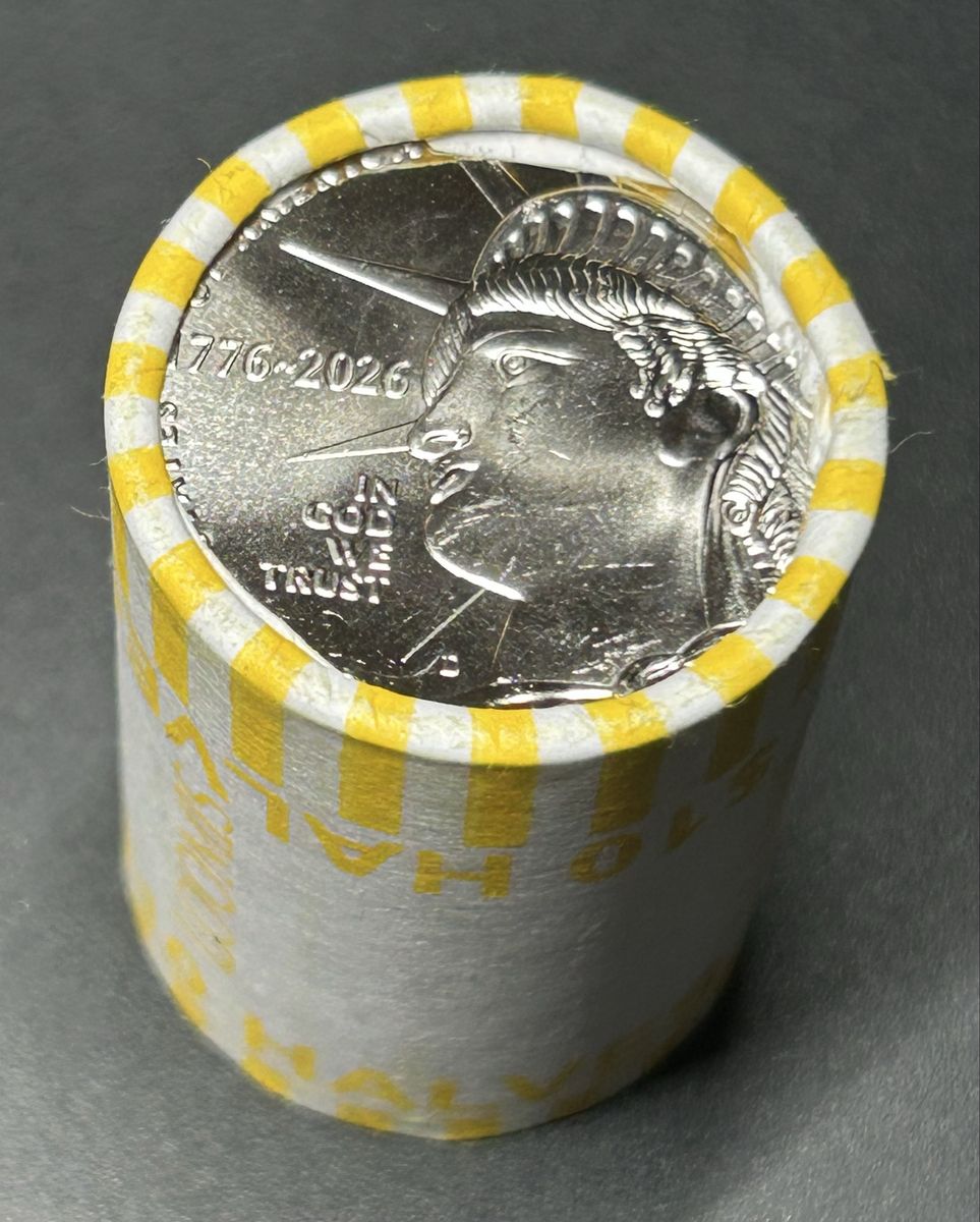 One New Rolls (20) 1776-2026 Liberty Semiquincentennial 250 Year Half Dollar Coins