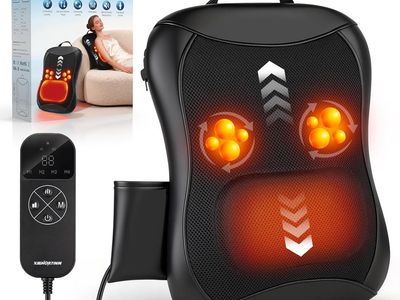NEW Back Massager with Heat, 4D Rolling Massage Nodes 4 Modes & 2 Speeds Deep Tissue, Includes Car Adapter