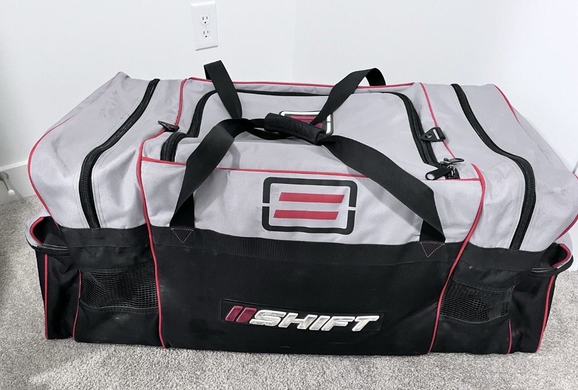 Shift Racing Motocross Gear Bag - Grey/Black/Red - Large Duffle with Multiple Compartments