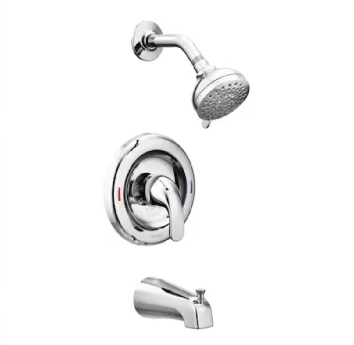 Moen Adler Chrome 1-handle Multi-function 3.5-in Round Bathtub and shower Faucet
