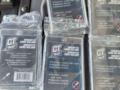 Game Time Supplies Magnetic Card Holders Clear Cases Lot of 5