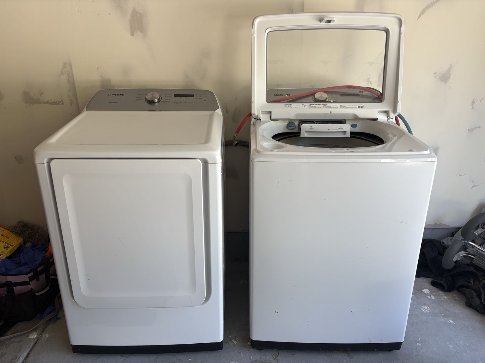 Samsung White Top Load Washer and Dryer Set - Great Condition, Laundry Pair