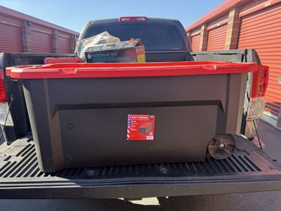 Craftsman 50 Gallon Rolling Storage Container Tote Black with Red Lid