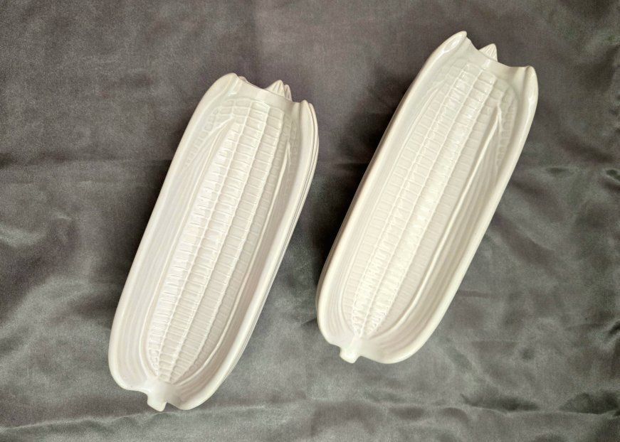 Vintage Bordallo Pinheiro Blanco "White Corn" Dishes - Complete set of 6 (Portugal)