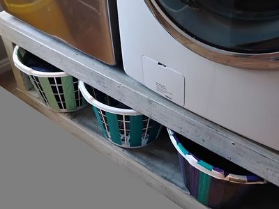 Custom Built Rustic Washer & Dryer Pedestal with Storage - Distressed Wood