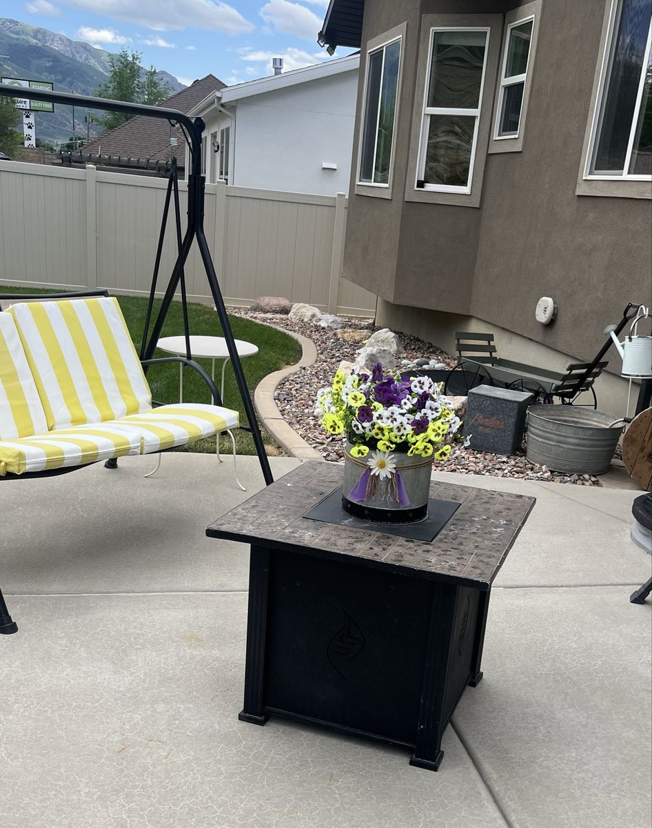 Beautiful outdoor fire pit table