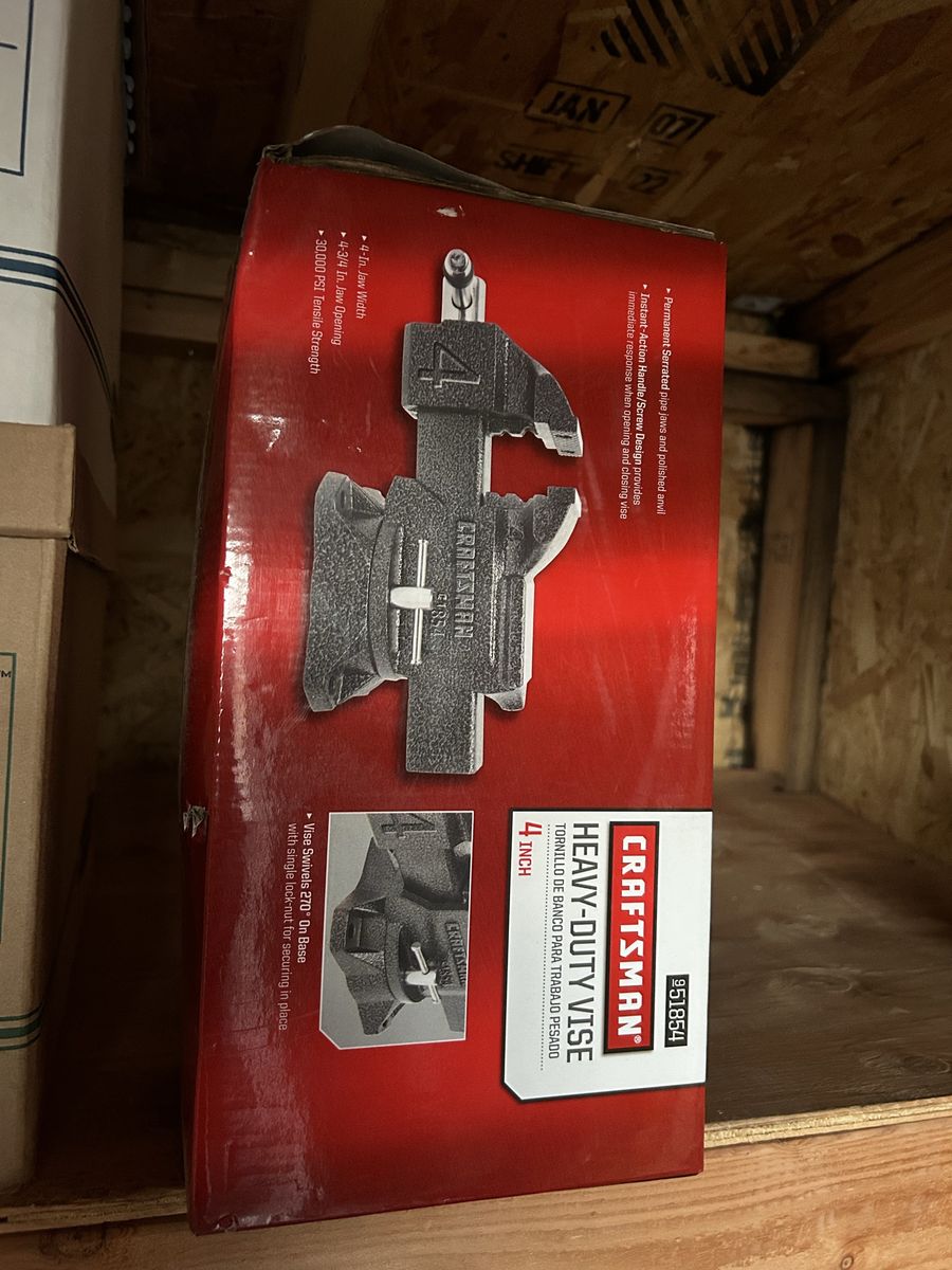 Craftsman 951854 4-inch Heavy-Duty Vise - 30,000 PSI Tensile Strength, 270° Swivel Base