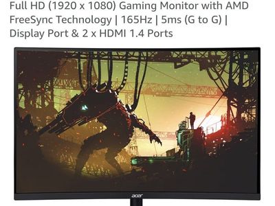 3x Acer ED270R 165hz 1080p Curved Gaming Monitors