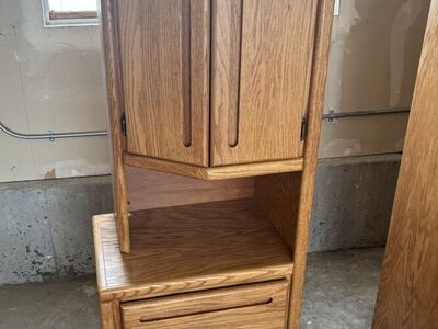 Solid Oak Angled Tall Pier Cabinets