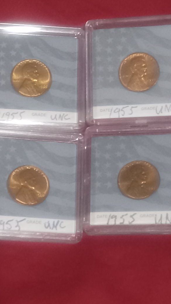 Uncirculated Mint State Wheat Pennies.