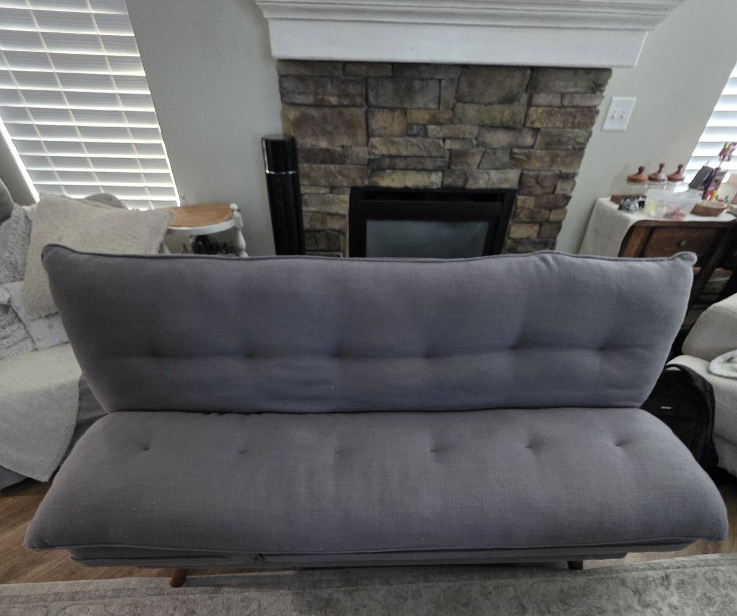 Heavy Duty Gray 6ft Futon Couch