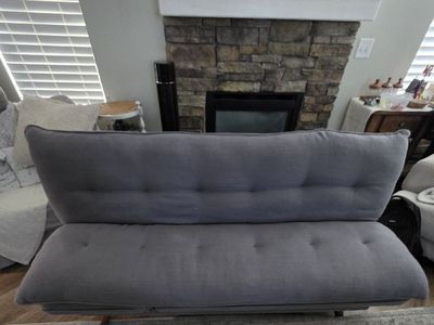 Heavy Duty Gray 6ft Futon Couch