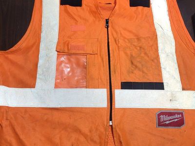Milwaukee S/M Orange High-Visibility Safety Vest with Reflective Strips