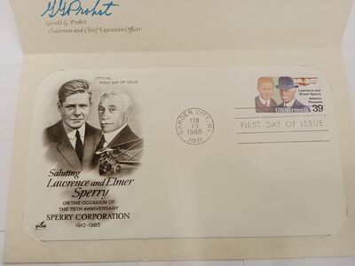 39 cent limited edition first day Lawrence and Elmer Sperry Aviation Pioneers Stamp