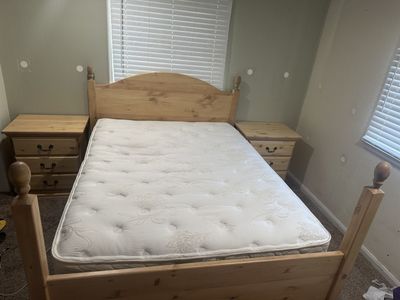 Queen Bed and Mattress Set