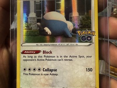 Pokemon GO Snorlax Holo Rare 055/078 Card Protected in Toploader