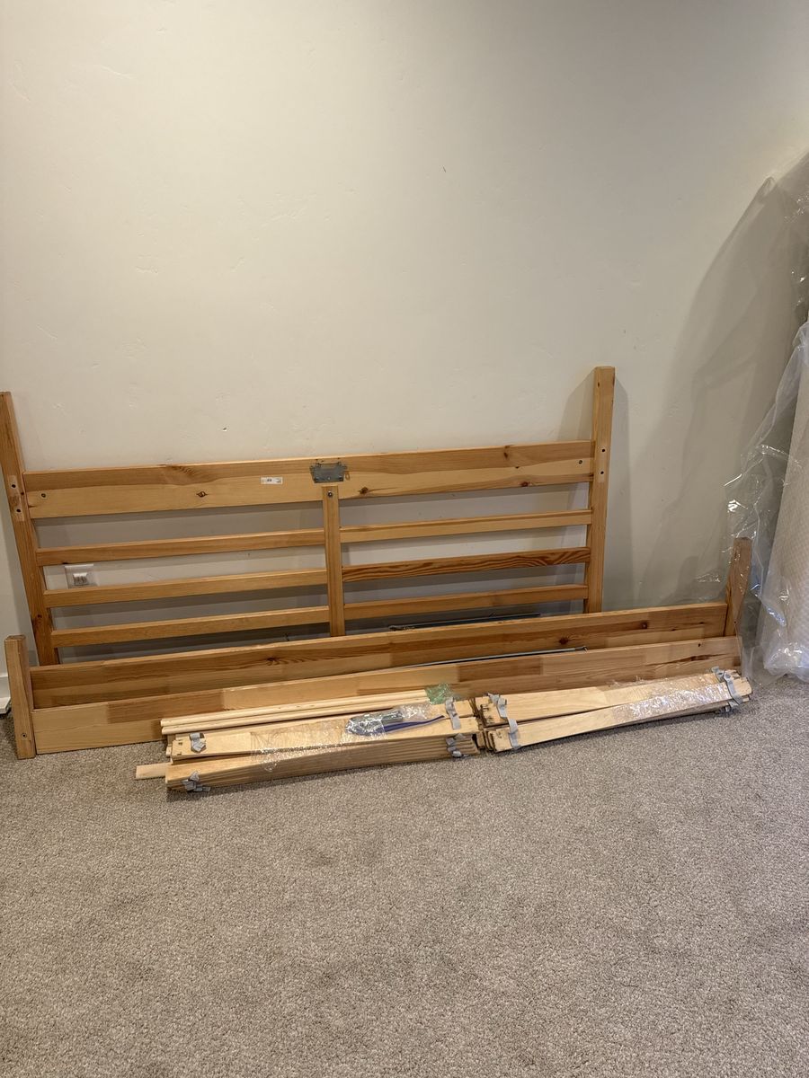 IKEA Tarva Queen Size Solid Wood Bed Frame with Slats
