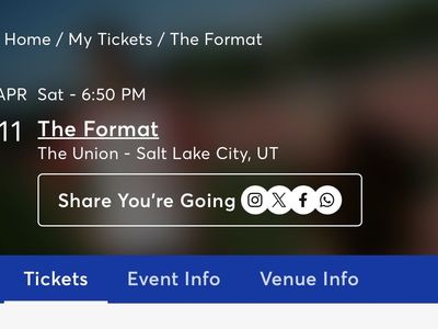 One Ticket - The Format - Tonight!