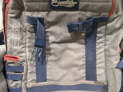Red Bull signature series travel moto bike gear bag with matching backpack