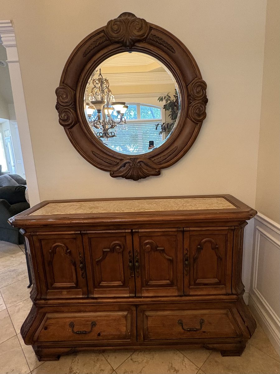 Credenza/ Server/ Sideboard and mirror 