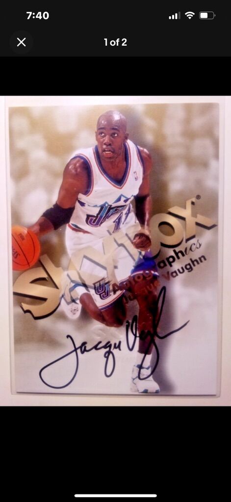 1998 Jaque Vaughn Utah Jazz Autograph Basketball