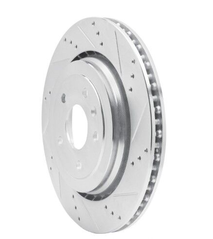 Corvette Stingray R1 CONCEPTS Rotors 63147047R/L eLINE Series; Silver Drilled and Slotted