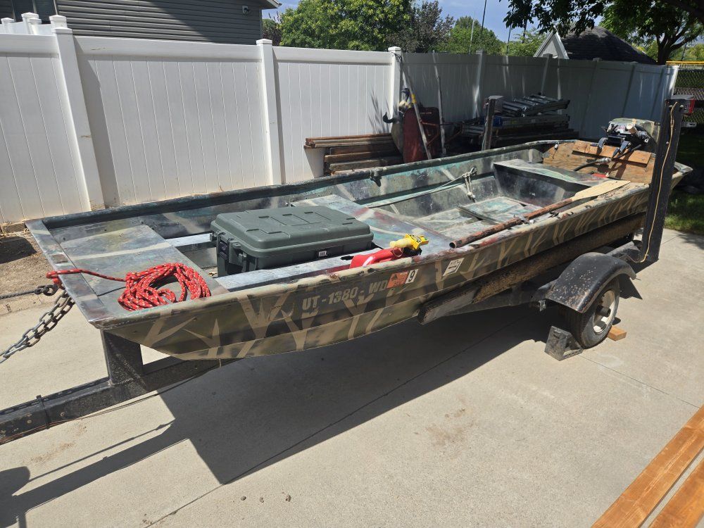 12ft Jon Boat, Outboard Motor and Trailer