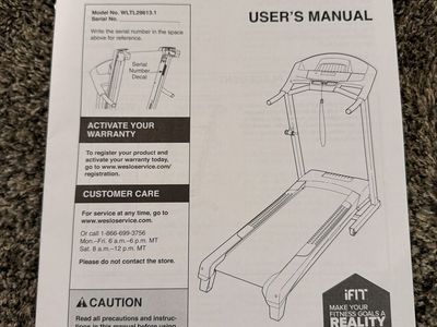Weslo Cadence G 5.9 Folding Treadmill - WLTL29613.1 Model