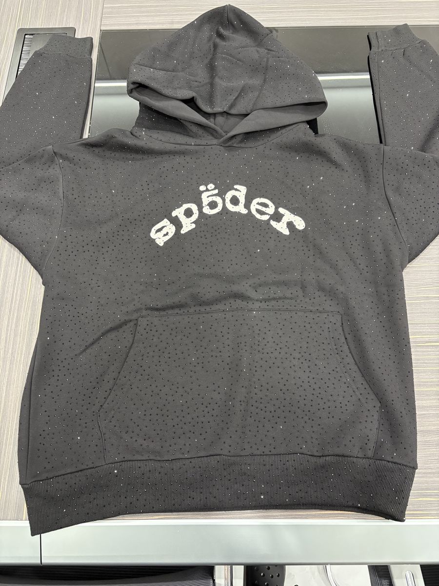 Sp5der rhinestone hoodie