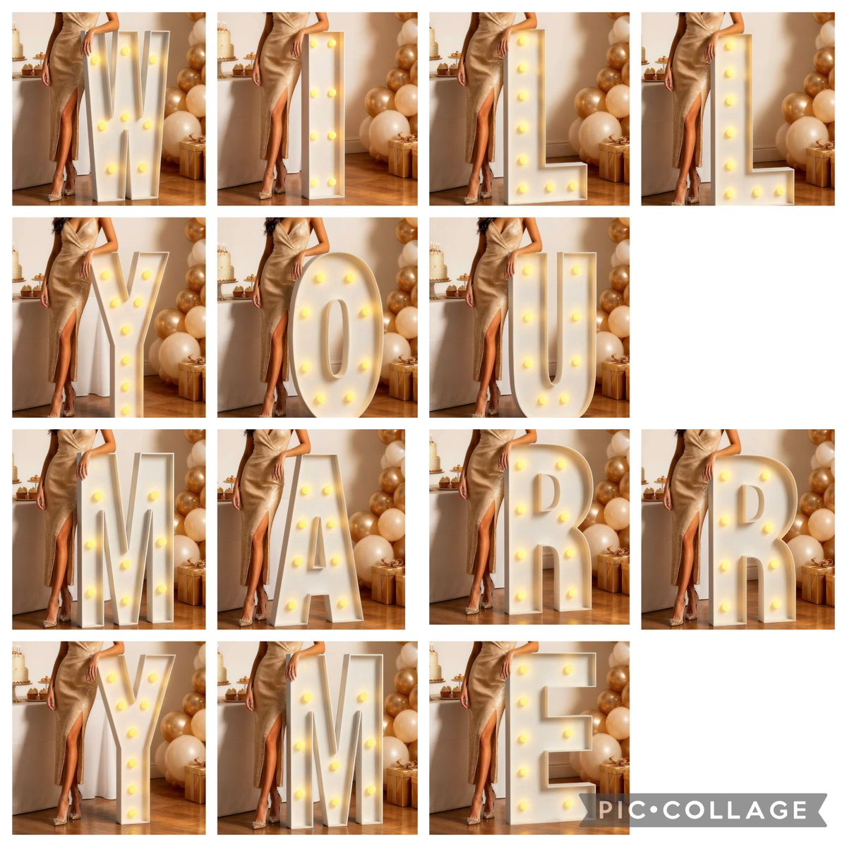 3ft Tall Light Up 'WILL YOU MARRY ME' Letter Set - Marquee Proposal Sign
