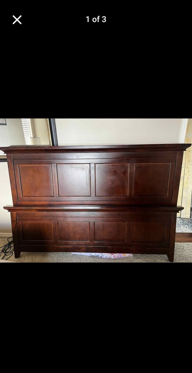 King-size headboard, footboard, and rails