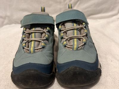 Keen toddler size 13 navy/light blue/yellow Wtrprf hiking shoes