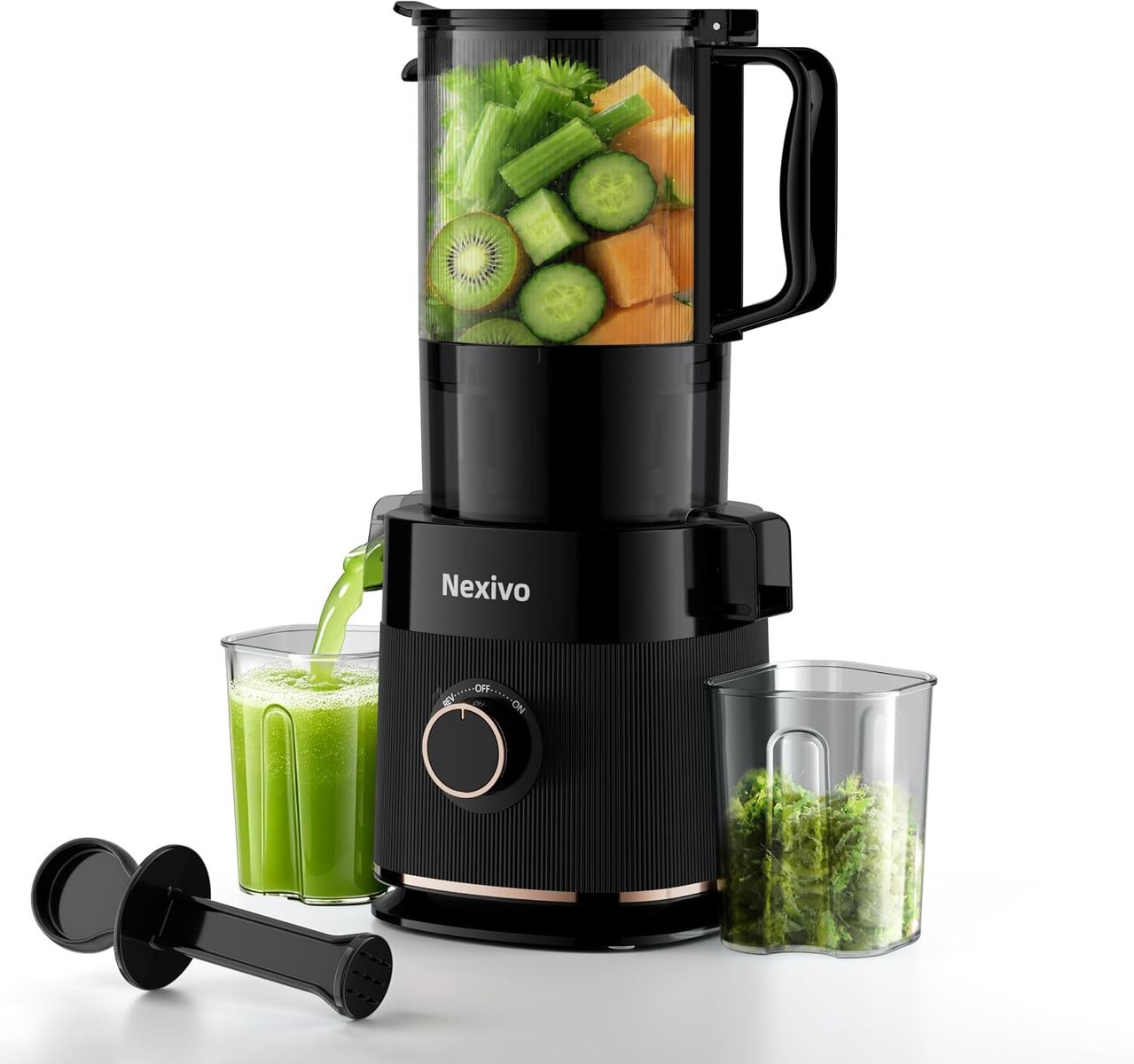 Nexivo 3-in-1 Cold Press Juicer, 6.5" Feed Chute Slow Masticating Juicer - never been used!