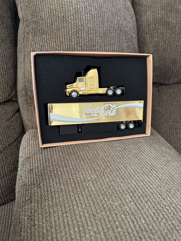Coca Cola Gold Tractor Trailer Toy