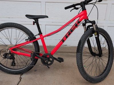 Trek Precaliber 24 Inch Kids Mountain Bike - Red, 8-Speed, Front Suspension