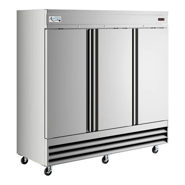 Avantco 178CFD3RR 81 5/16" Refrigeration 3-Door Reach-In Refrigerator or possible freezor Stainless Steel, 72 Cu. Ft. 430