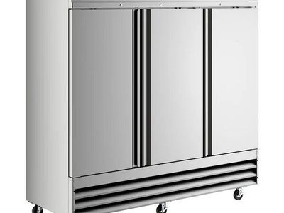 Avantco 178CFD3RR 81 5/16" Refrigeration 3-Door Reach-In Refrigerator or possible freezor Stainless Steel, 72 Cu. Ft. 430