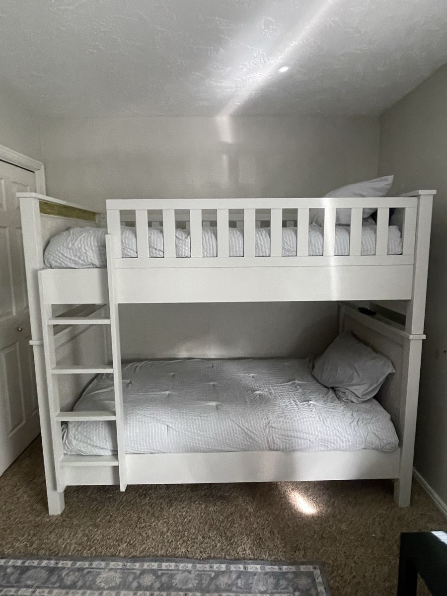 Clean White Bunk Bed from Costco
