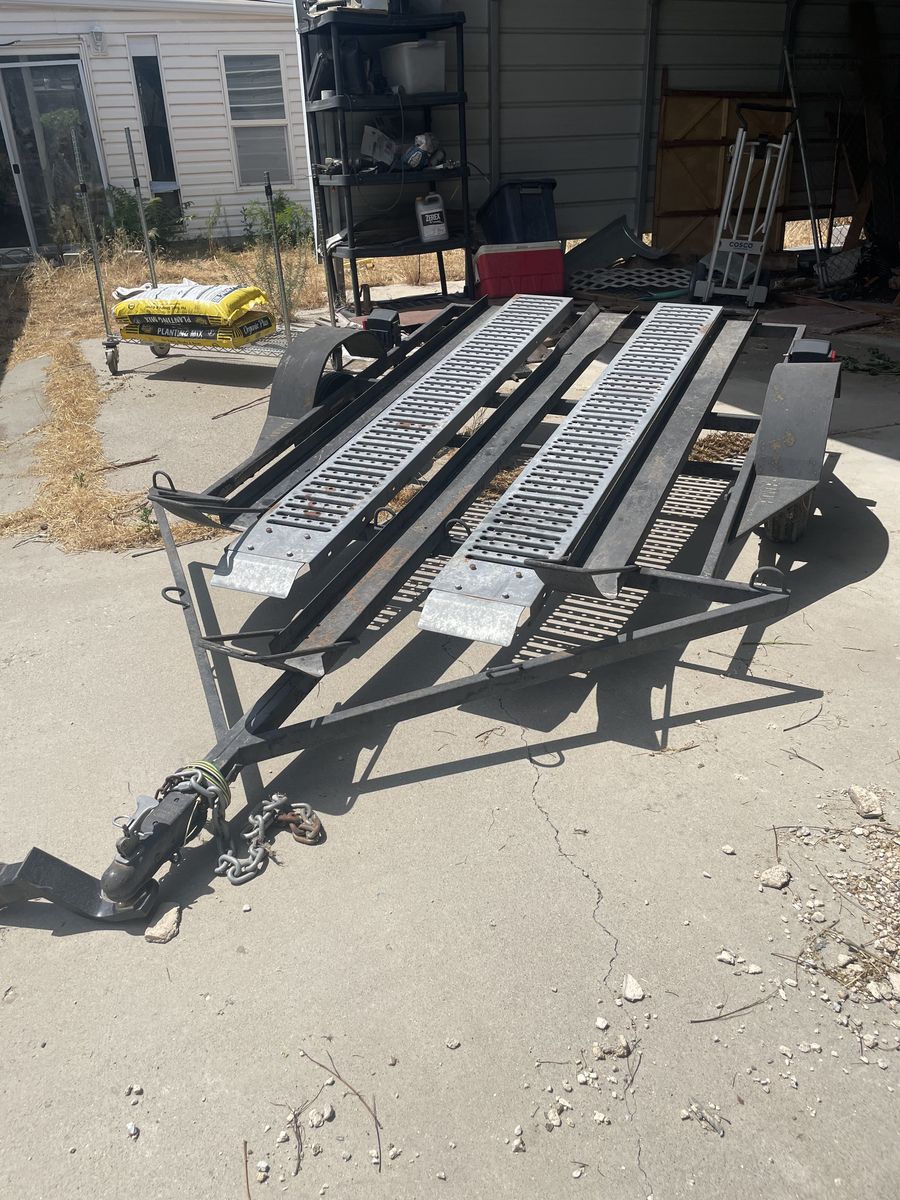 Used Utility Trailer with Dual Ramps - ATV/Motorcycle Hauler