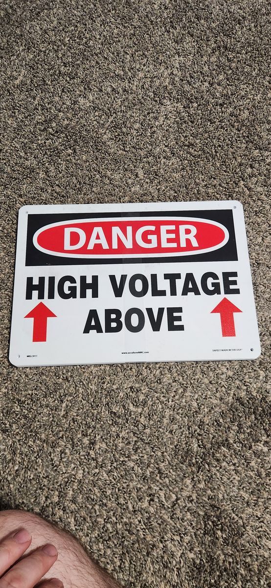 10-Pk High Voltage Above OSHA Danger Sign Plastic 14" x 10"