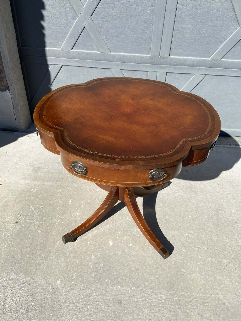 Vintage mahogany drum table
