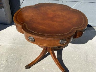 Vintage mahogany drum table