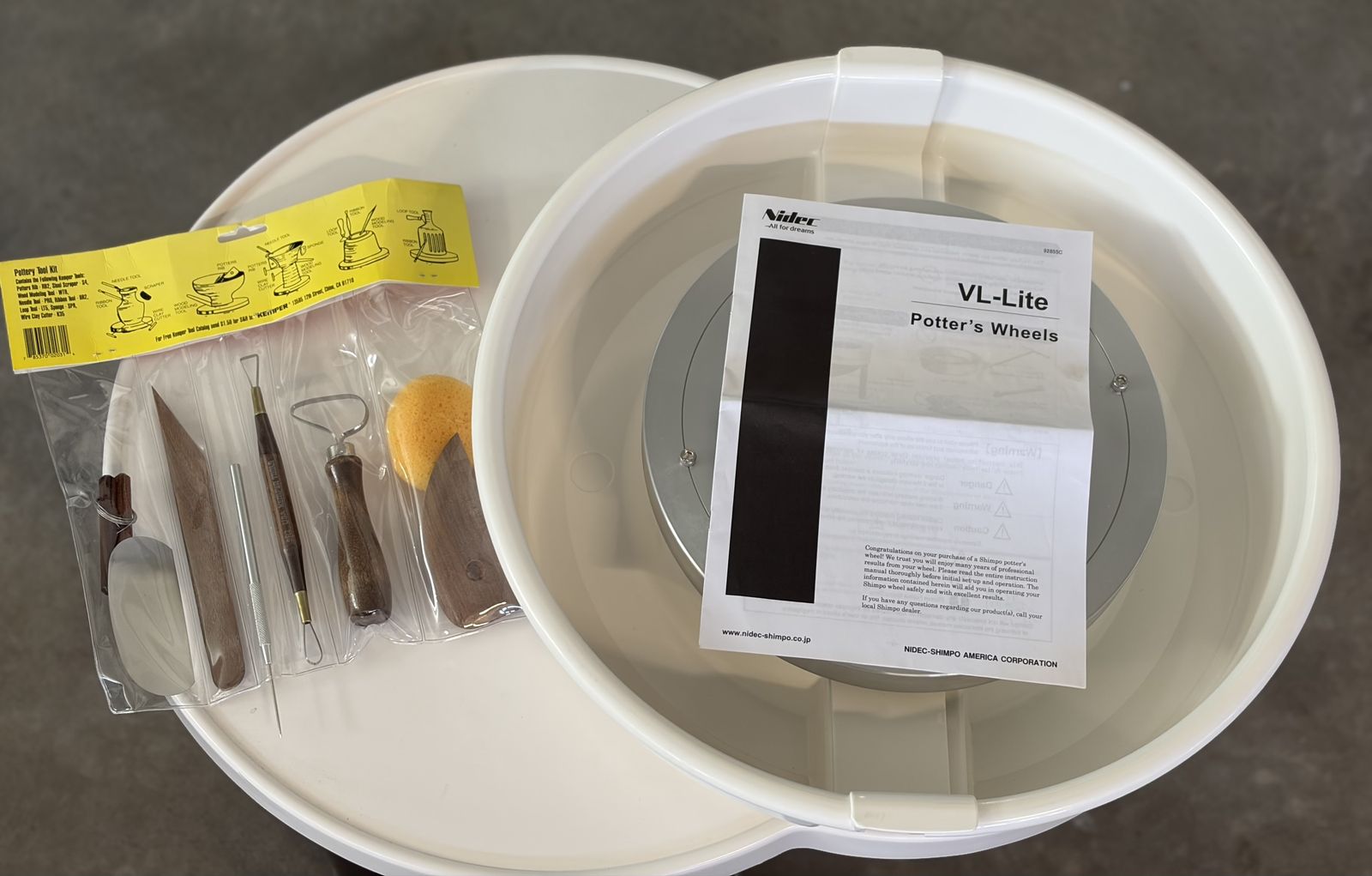 Brand New Nidec Shimpo VL-Lite Pottery Wheel – Never Used – Tools & Clay Included