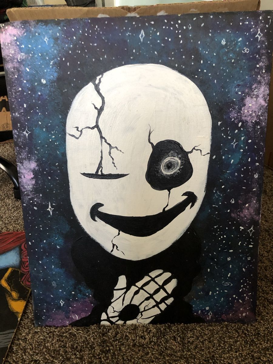 Hand-Painted Undertale W.D. Gaster Galaxy Canvas Art