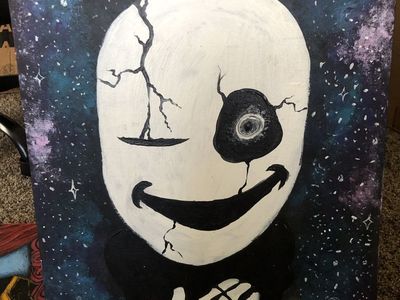 Hand-Painted Undertale W.D. Gaster Galaxy Canvas Art