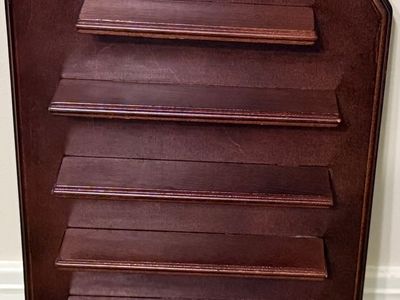 Vintage Wooden Wall Display Shelf for Thimble Collections or Miniature Trinkets