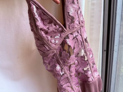 Gorgeous purple sequin lace bodysuit