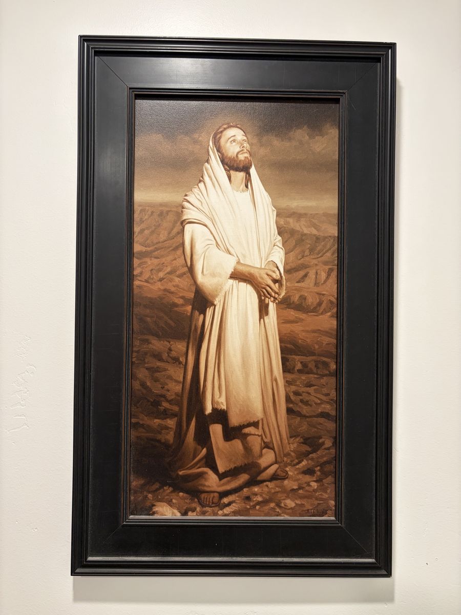 Framed “Heavenward (Sepia)” by Jeff Ward – LDS Christ Art (17x28)
